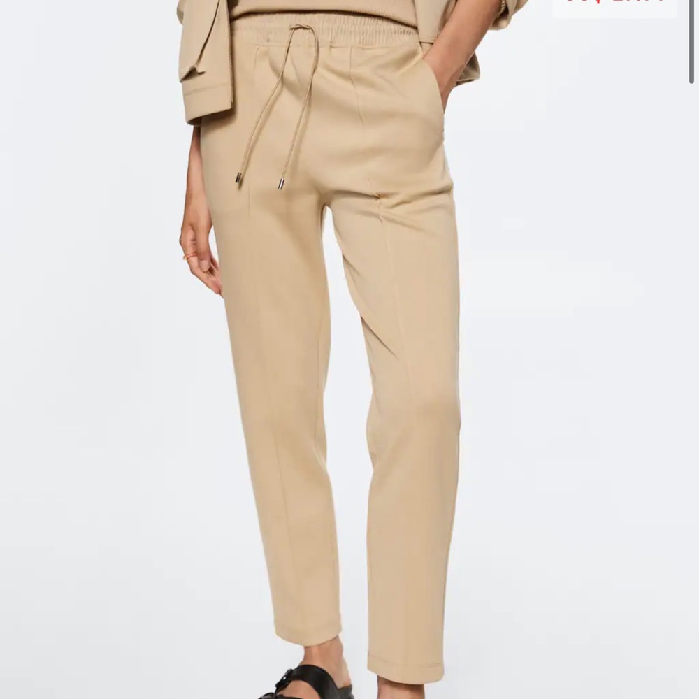 Mango Tan Track Pants